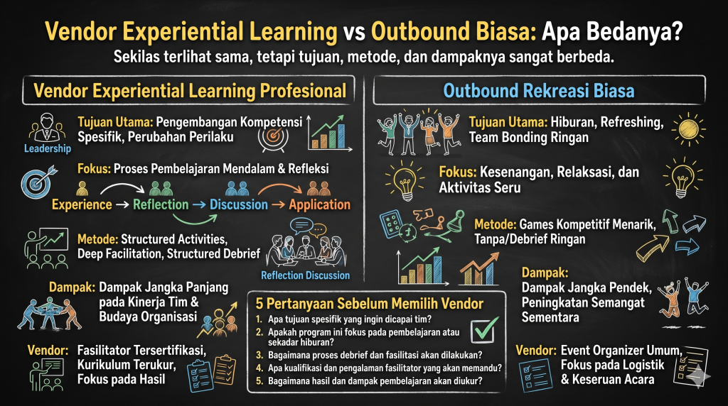 Sekelompok karyawan lintas generasi melakukan simulasi taktil experiential learning menggunakan media kreatif di ruang rapat modern.